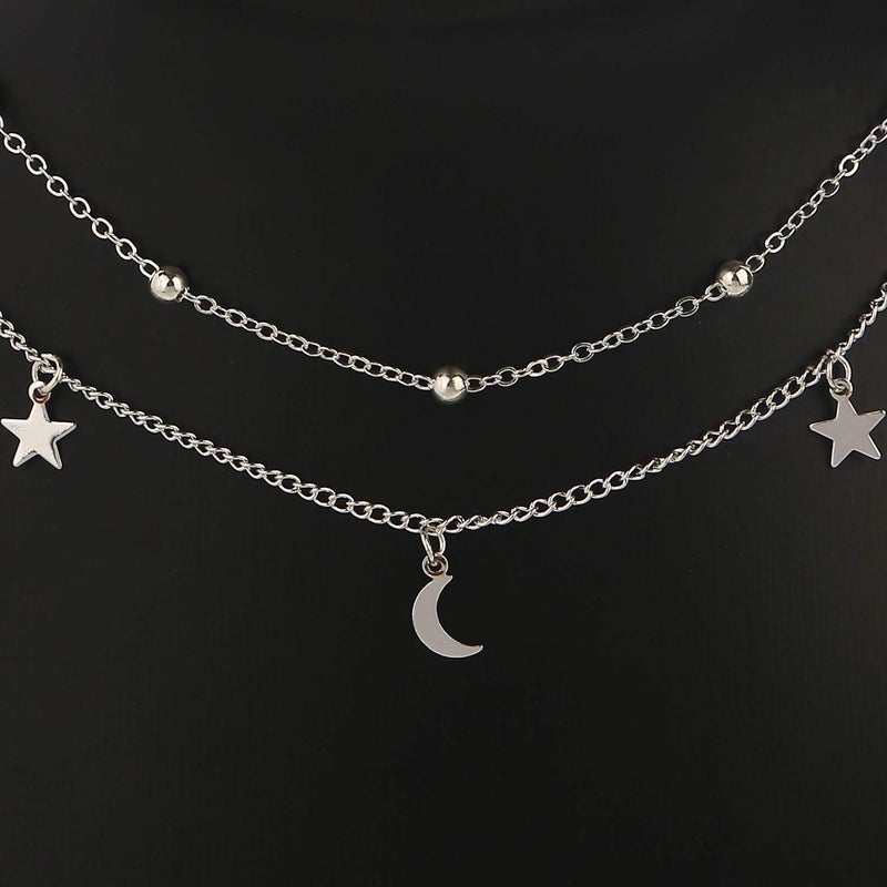 BaubleStar Star Moon Charm Necklace Layering Chain Choker for Women - Image 4